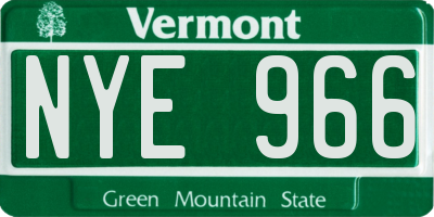 VT license plate NYE966
