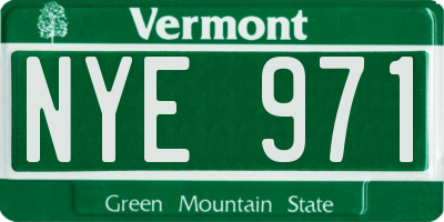VT license plate NYE971