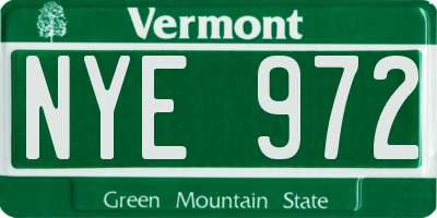 VT license plate NYE972