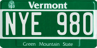 VT license plate NYE980