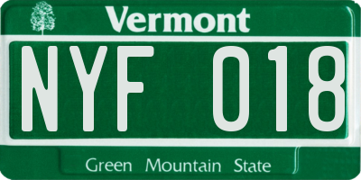 VT license plate NYF018
