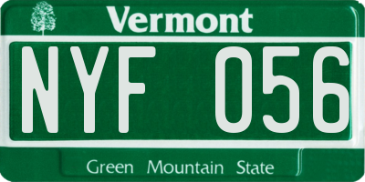 VT license plate NYF056