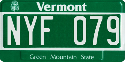 VT license plate NYF079