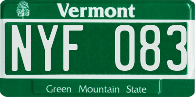 VT license plate NYF083