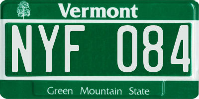 VT license plate NYF084