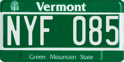 VT license plate NYF085