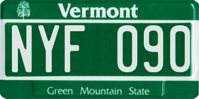 VT license plate NYF090