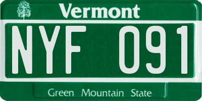 VT license plate NYF091