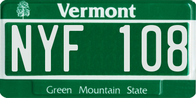 VT license plate NYF108