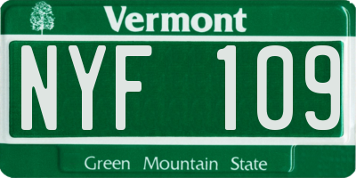 VT license plate NYF109