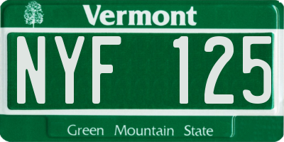 VT license plate NYF125