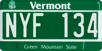 VT license plate NYF134
