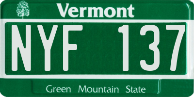 VT license plate NYF137
