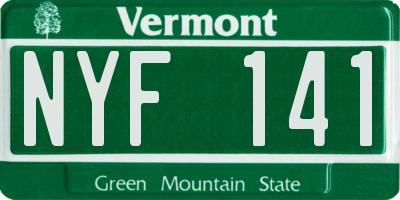 VT license plate NYF141