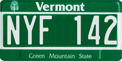 VT license plate NYF142