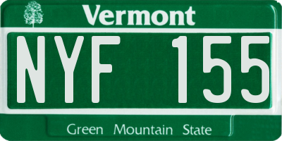 VT license plate NYF155