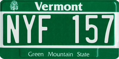 VT license plate NYF157