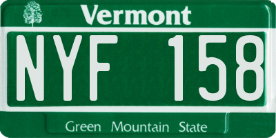 VT license plate NYF158