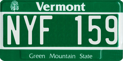 VT license plate NYF159