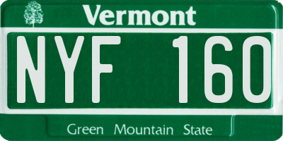 VT license plate NYF160