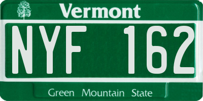 VT license plate NYF162