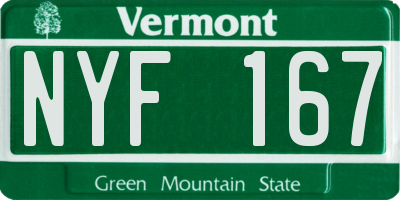 VT license plate NYF167