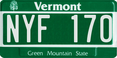 VT license plate NYF170