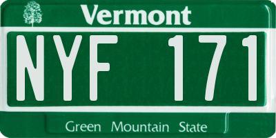 VT license plate NYF171