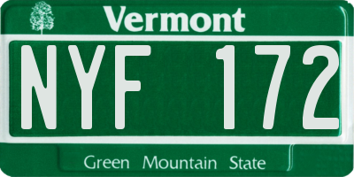 VT license plate NYF172