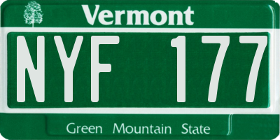VT license plate NYF177