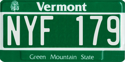 VT license plate NYF179