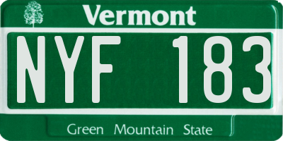 VT license plate NYF183