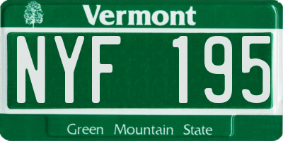 VT license plate NYF195