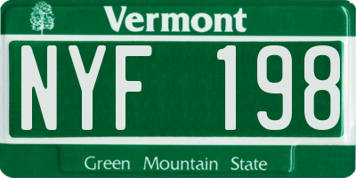 VT license plate NYF198