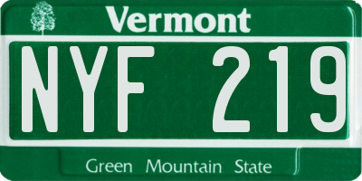 VT license plate NYF219