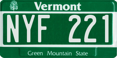VT license plate NYF221