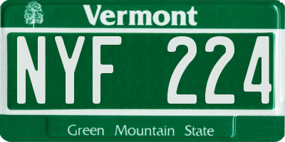 VT license plate NYF224