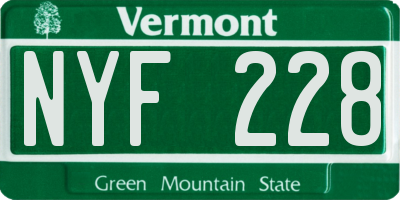 VT license plate NYF228