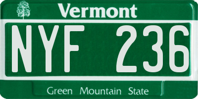 VT license plate NYF236