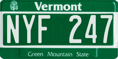 VT license plate NYF247