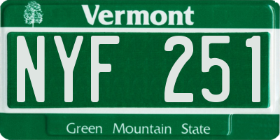 VT license plate NYF251