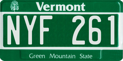 VT license plate NYF261