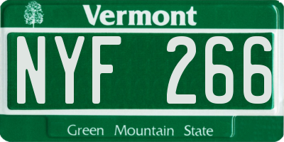VT license plate NYF266