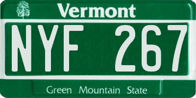 VT license plate NYF267
