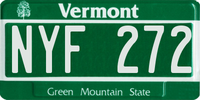 VT license plate NYF272