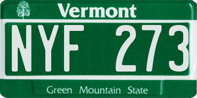 VT license plate NYF273