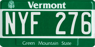 VT license plate NYF276