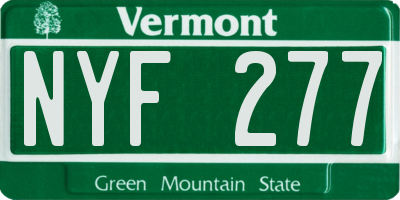 VT license plate NYF277