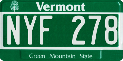 VT license plate NYF278