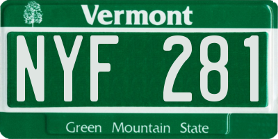 VT license plate NYF281